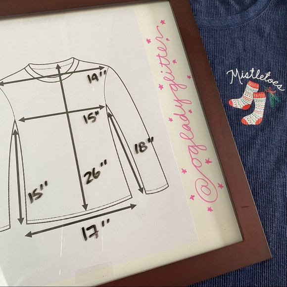 Old Navy Thermal Long Sleeve Tee "Mistletoes" - Picture 3 of 5